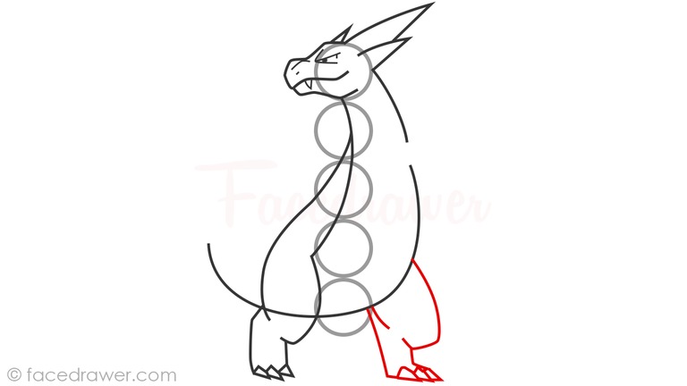 how to draw mega charizard y step 10