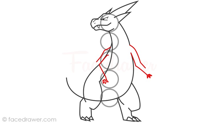 how to draw mega charizard y step 11