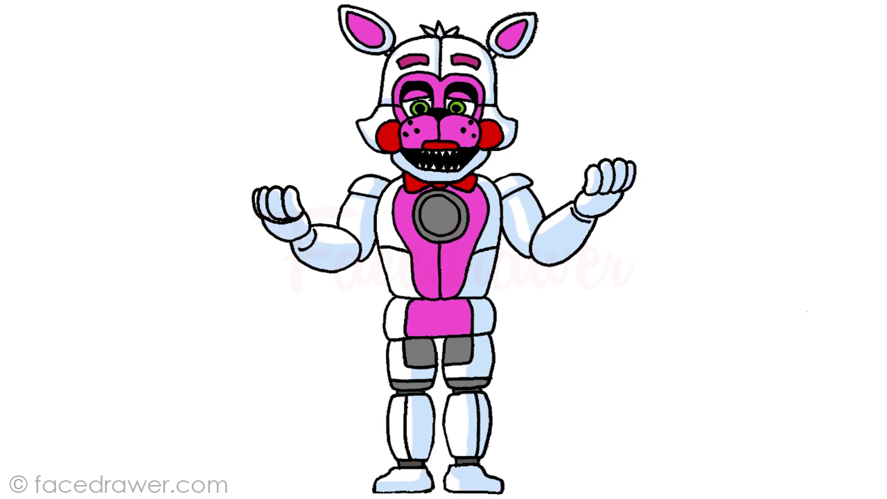 Learn How to Draw Easy Funtime Foxy from FNaF Sister Location Step by Step