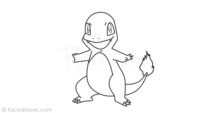 how to draw charmander pokemon step 15