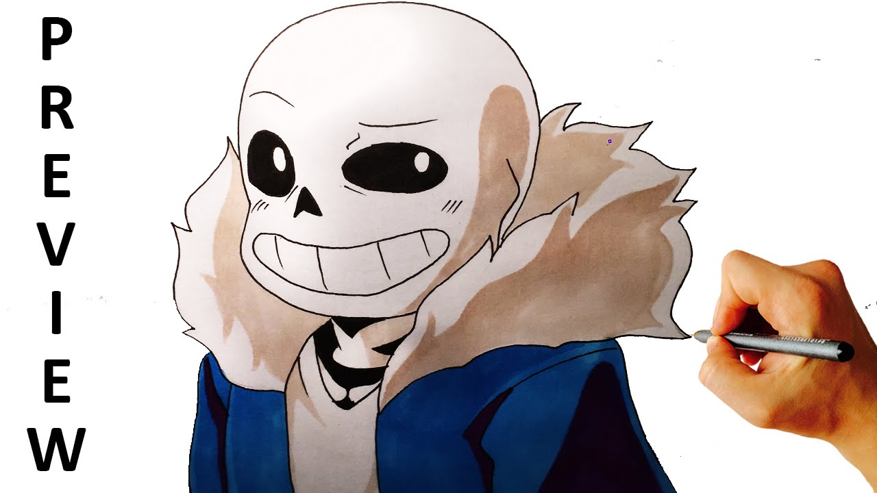 How To Draw Sans From Undertale Easy Step By Step Drawing Preview ...