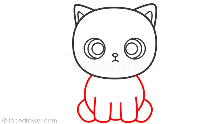 how to draw cute cat step 6