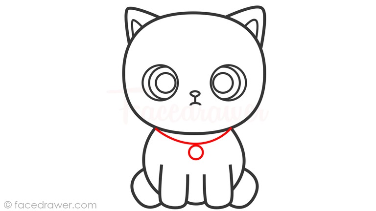 how to draw cute cat step 7