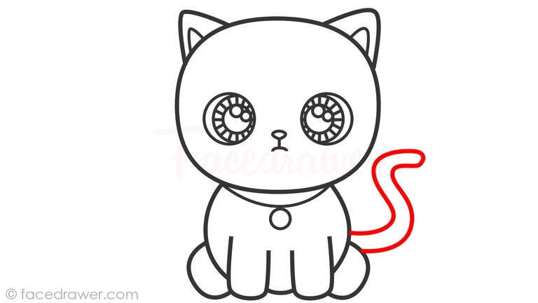 how to draw cute cat step 9