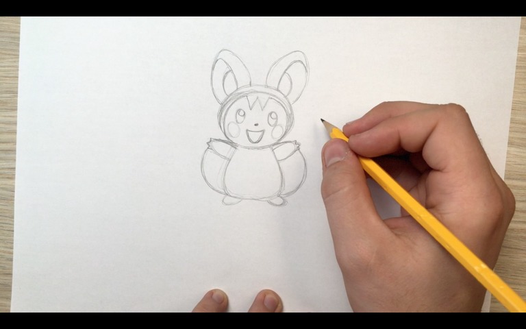 emolga pokemon drawing lesson step 10