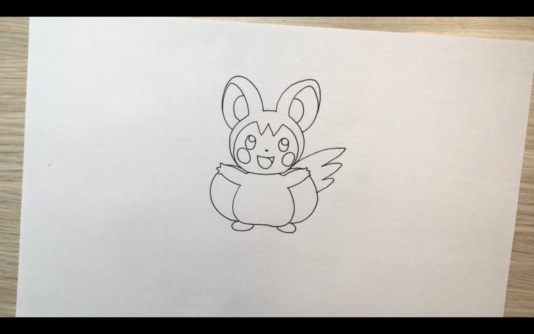 emolga pokemon drawing lesson step 12