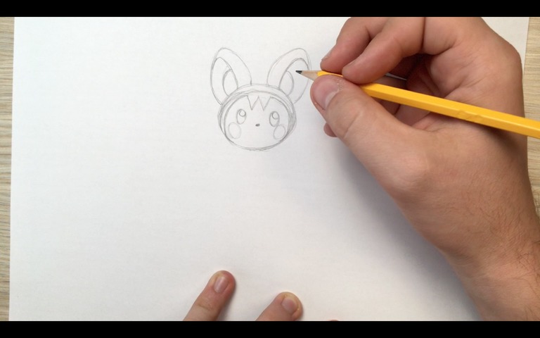 emolga pokemon drawing lesson step 6
