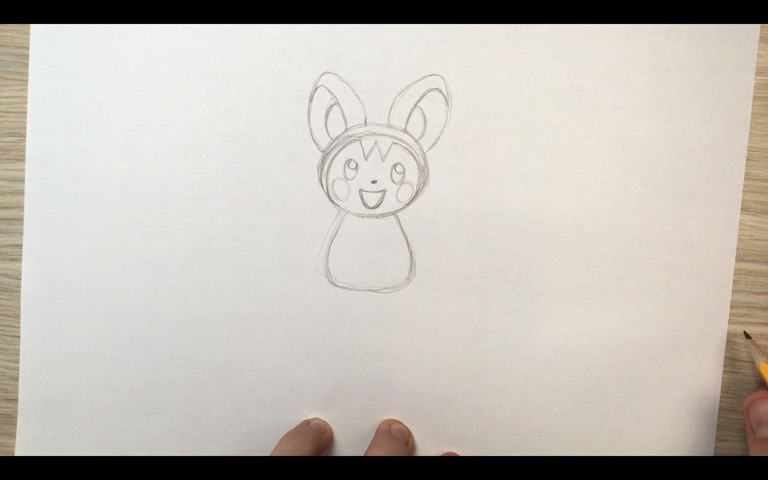 emolga pokemon drawing lesson step 8