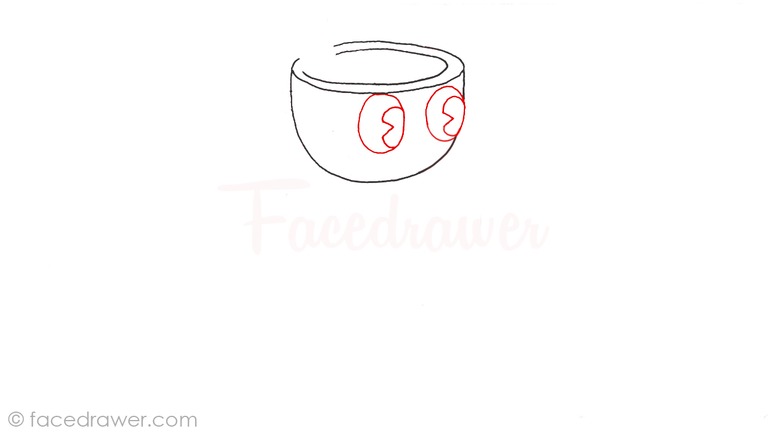 how to draw mugman cuphead step 3