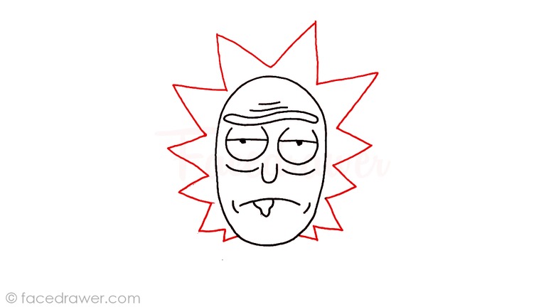 how to draw rick from rick and morty step 7