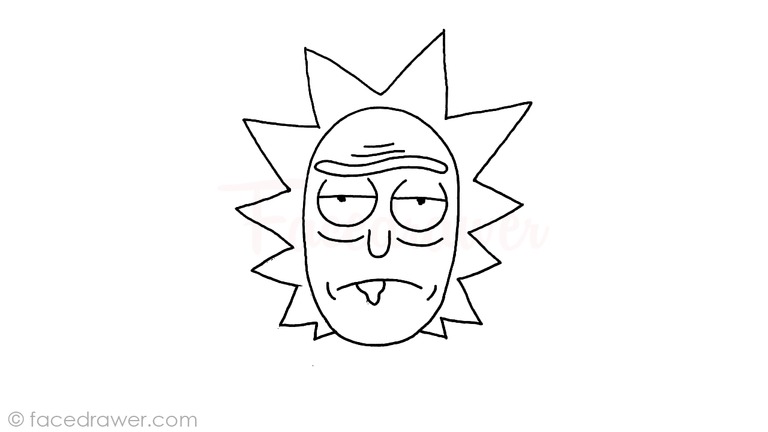 how to draw rick from rick and morty step 8