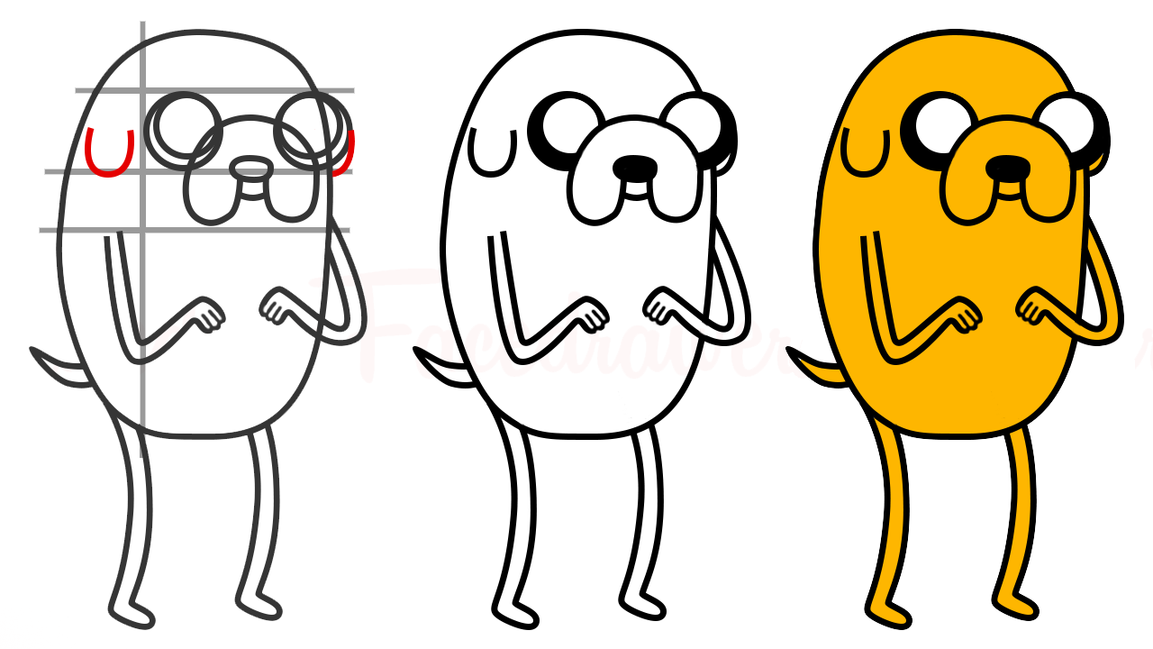 how to draw jake step by step thumb featured