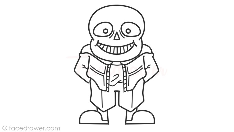 how to draw sans fullbody step 10