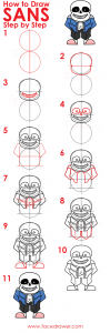 how to draw sans step by step infographic