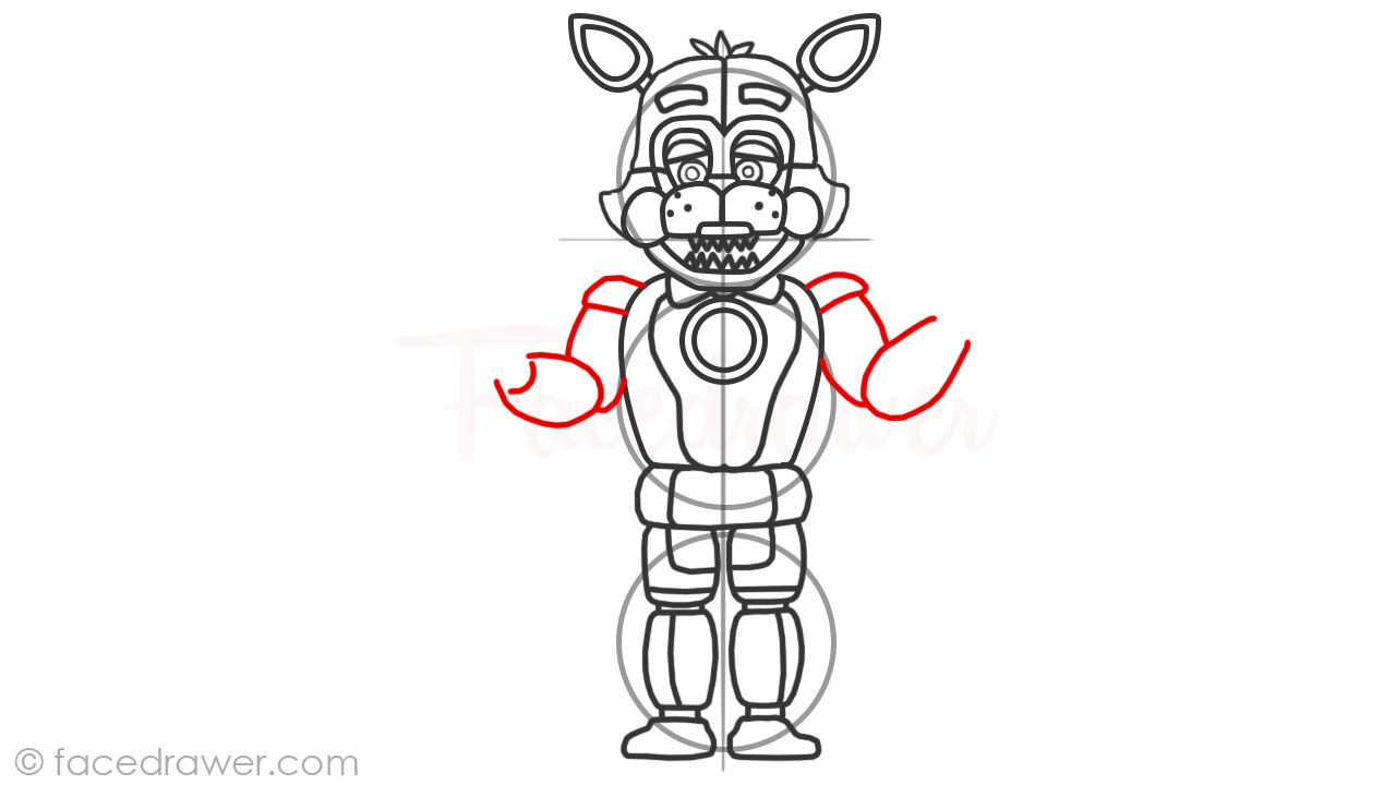 Learn How to Draw Easy Funtime Foxy from FNaF Sister Location Step by Step