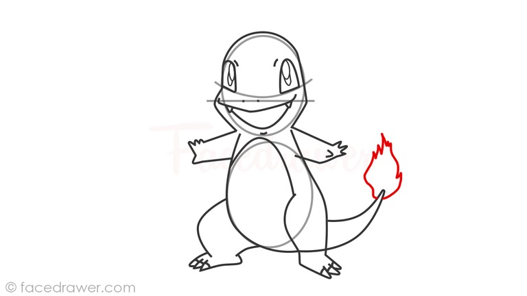 how to draw charmander pokemon step 14