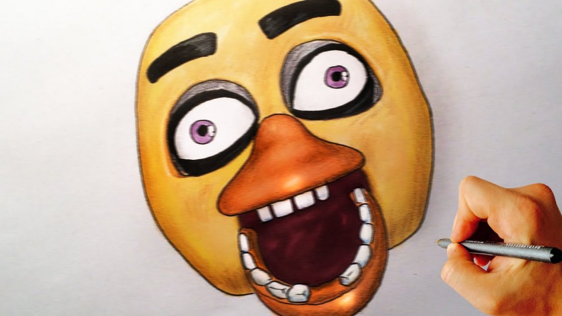 How To Draw Chica Jumpscare From Five Nights At Freddy’s Fnaf Drawing 