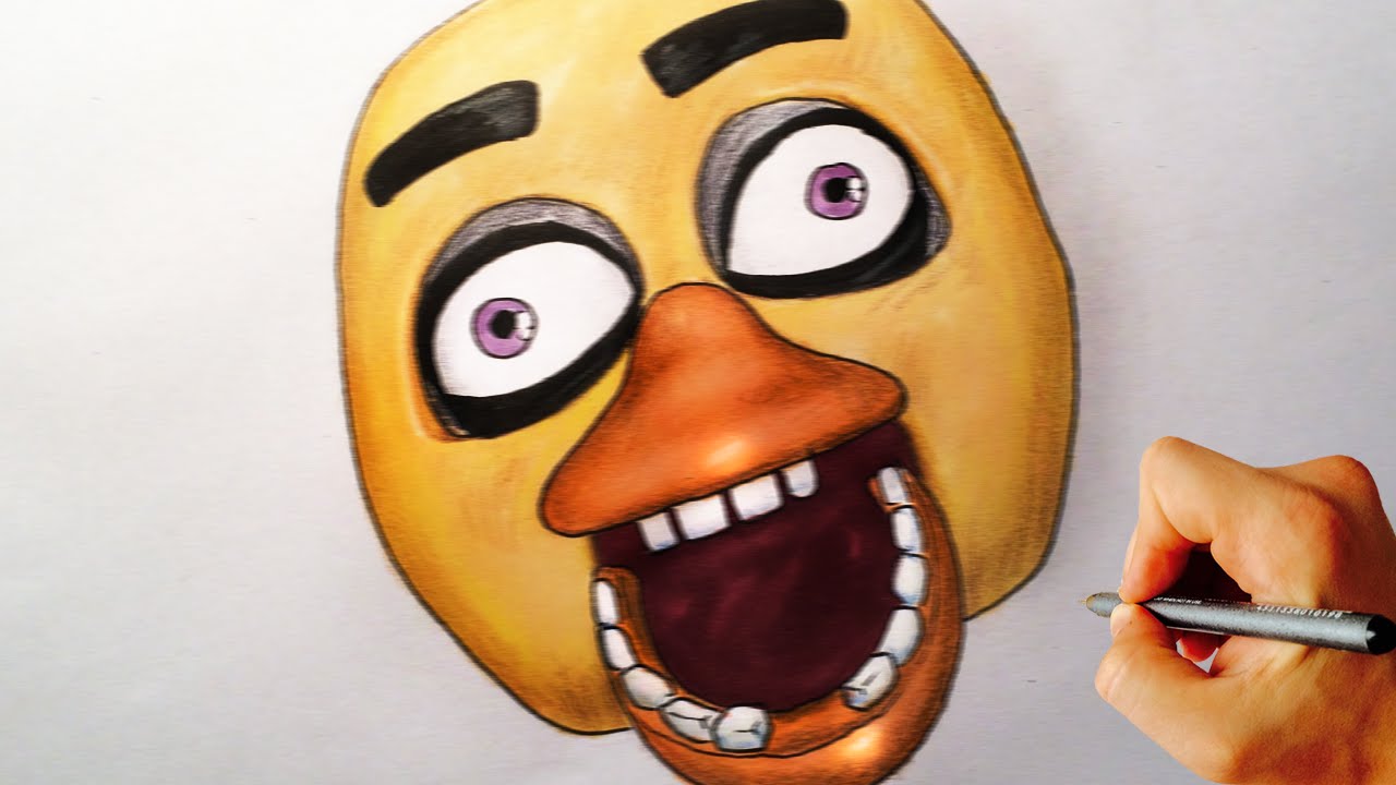 How to draw Chica jumpscare from Five Nights at Freddy's FNAF drawing  lesson