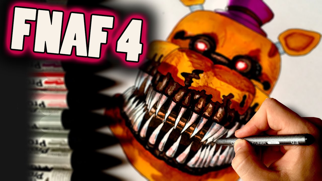 How To Draw Nightmare Fredbear From FNaF 4 Step By Step Video Lesson ...
