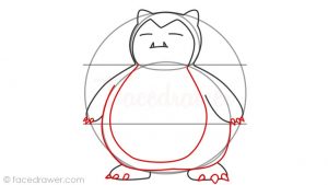 how to draw Snorlax Pokemon step 6