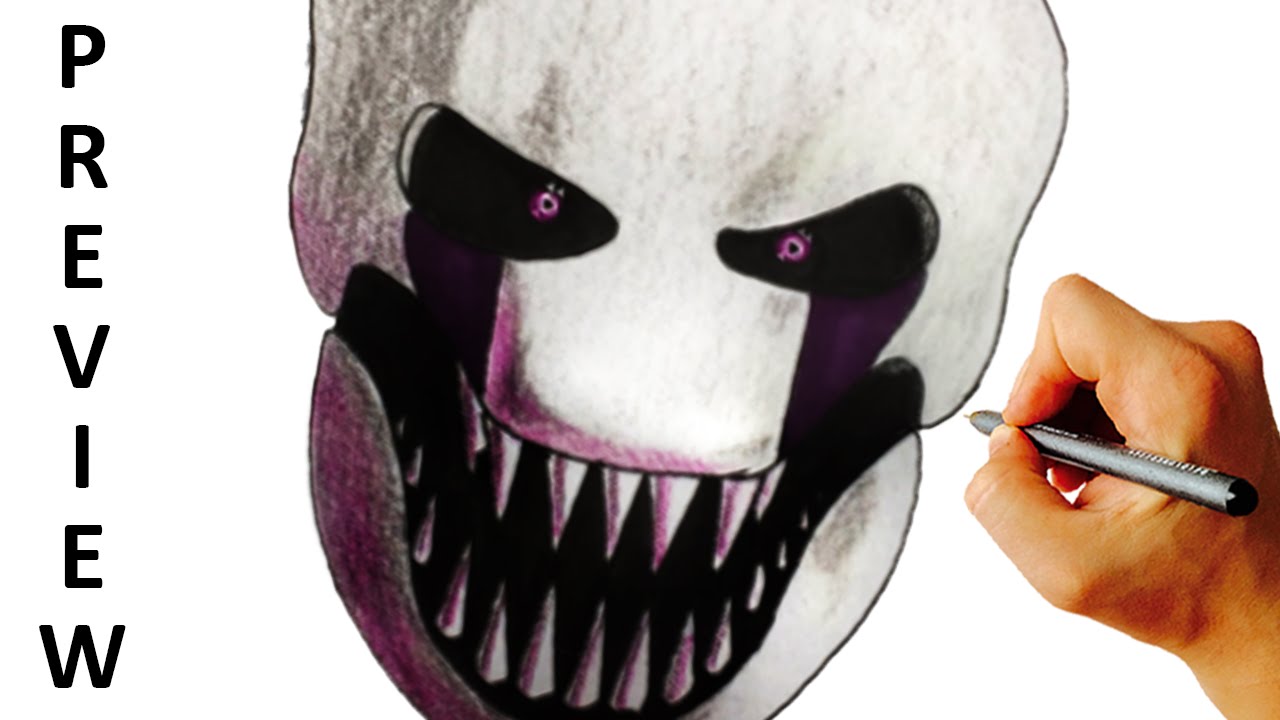 How to draw Nightmare Mangle jumpscare from FNAF 4 drawing lesson preview
