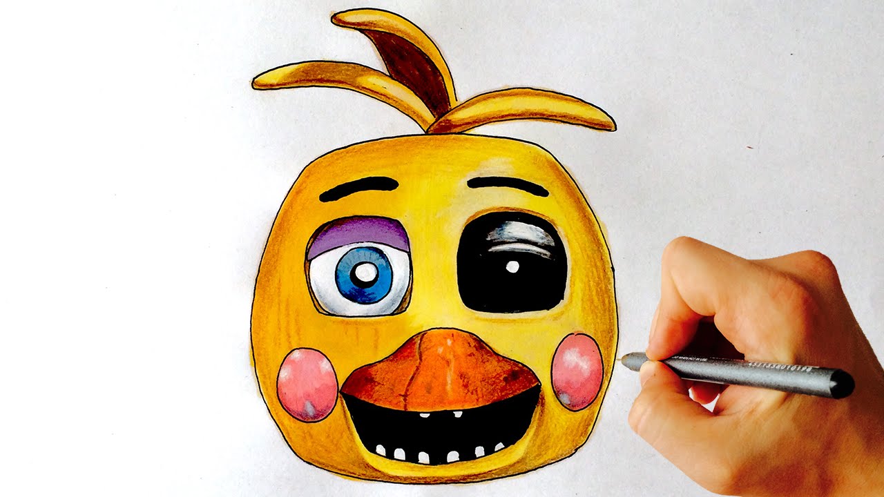 How to Draw Withered Chica  Five Nights at Freddy's 