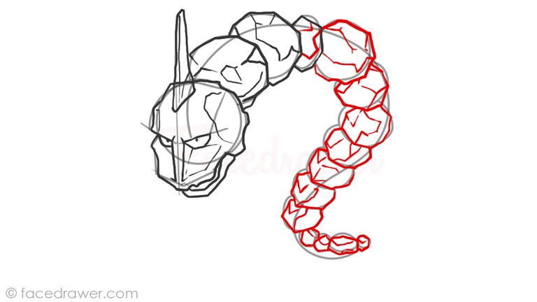 How to draw Onix Pokemon Step 10