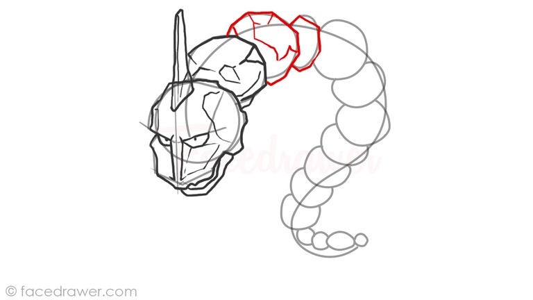 How to draw Onix Pokemon Step 9