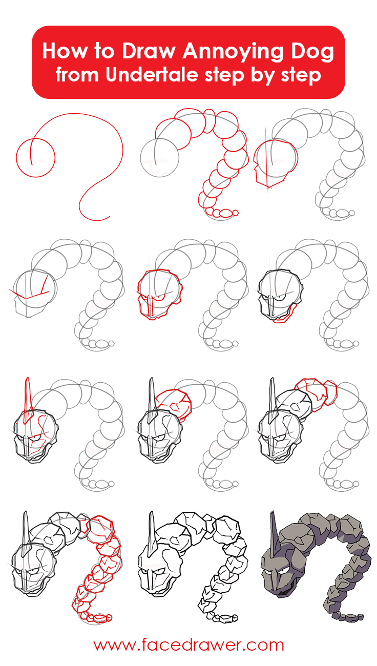 How to draw Onix Pokemon Step by Step