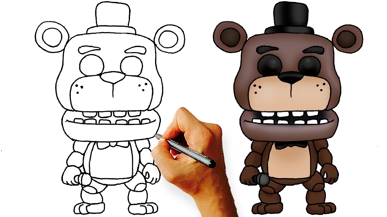 How to draw Freddy from FNAF step by step 