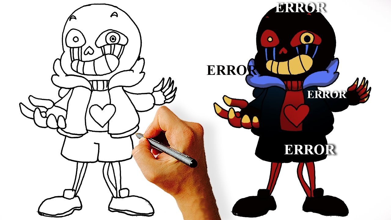 How to Draw Ink Sans Step by Step