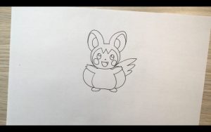 emolga pokemon drawing lesson step 12