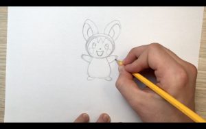 emolga pokemon drawing lesson step 9