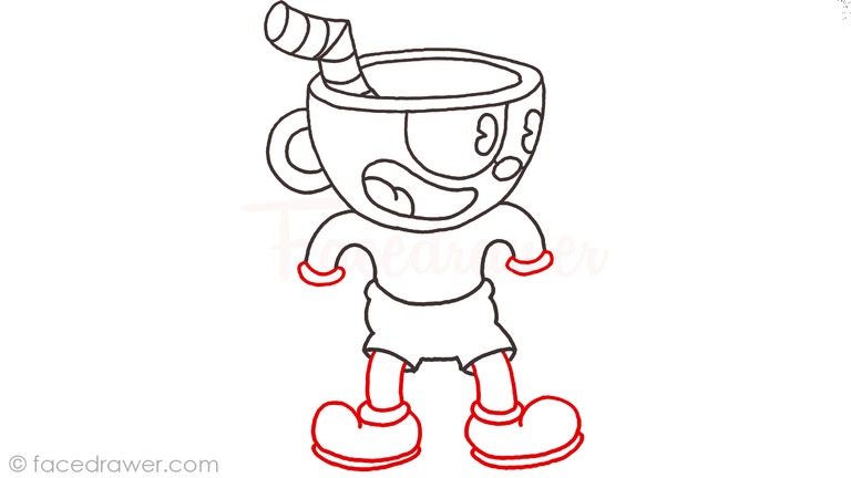 how to draw cuphead step 10