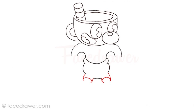 how to draw mugman cuphead step 10