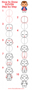 Eleven Drawing Lesson. Learn how to draw Jane from Stranger Things