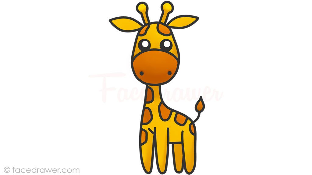 how to draw cute giraffe step 10