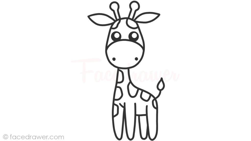 how to draw cute giraffe step 9