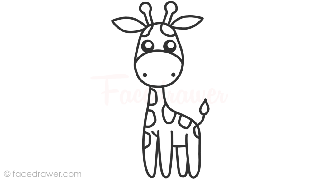 how to draw a cartoon giraffe